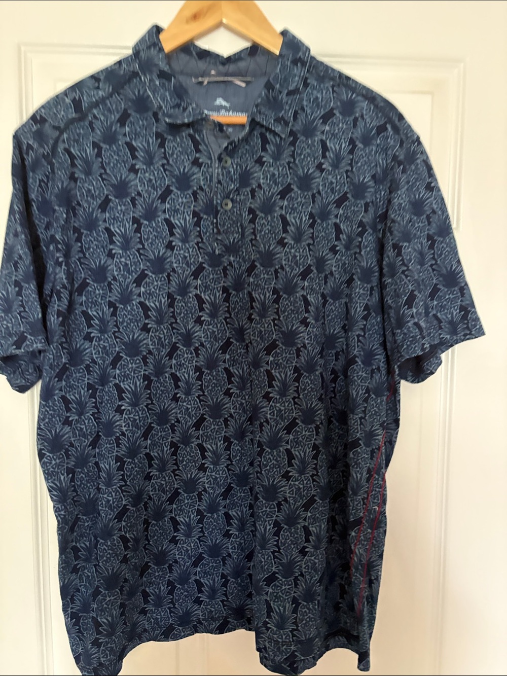 Tommy Bahama Navy Pineapple-Print Short-Sleeve Polo